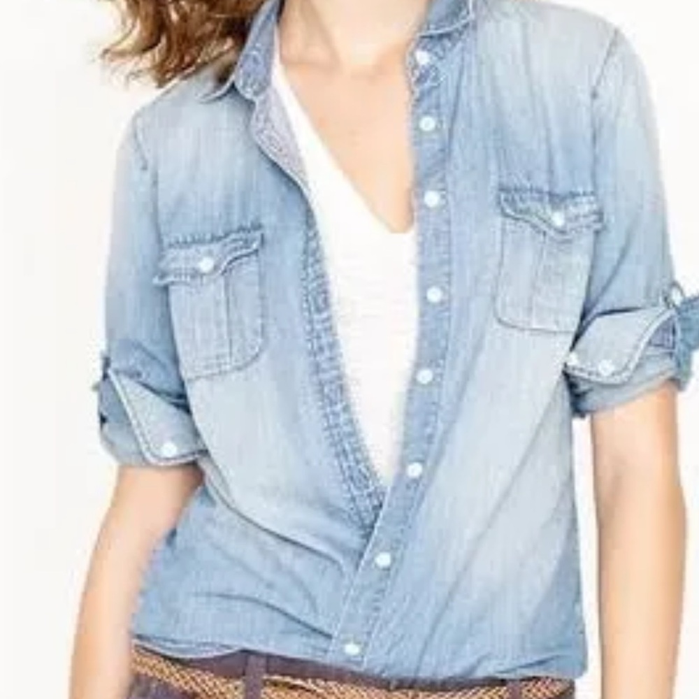 J. Crew Keeper Blue Chambray Shirt -Small